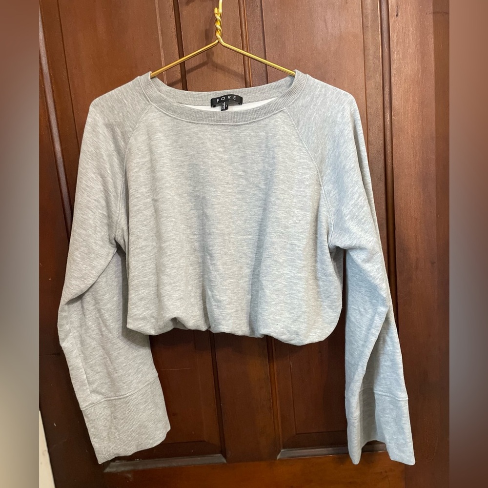 FORE women's large gray cropped top